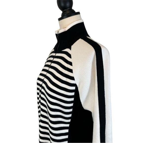 Y2K LRL Ralph Lauren Cotton Half Zip
Black White Stripe Sweater Size XL Preppy - Picture 6 of 13